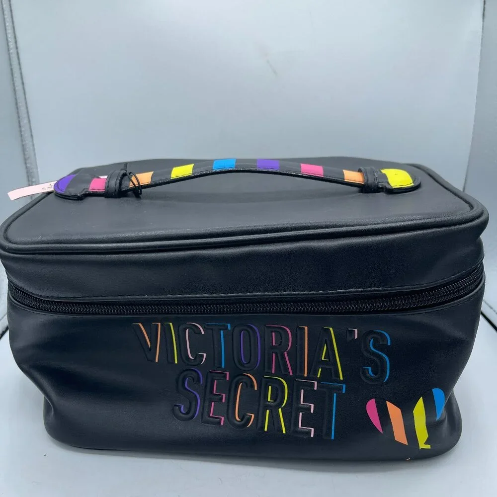 Victoria's Secret Rainbow Logo Makeup Case NWT